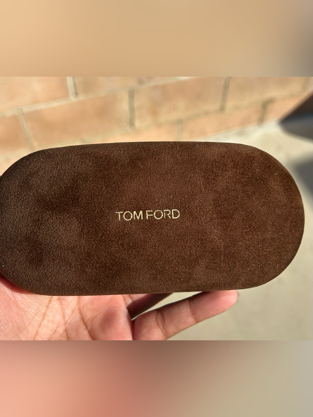 Tom Ford Brown Suede Eyewear Case